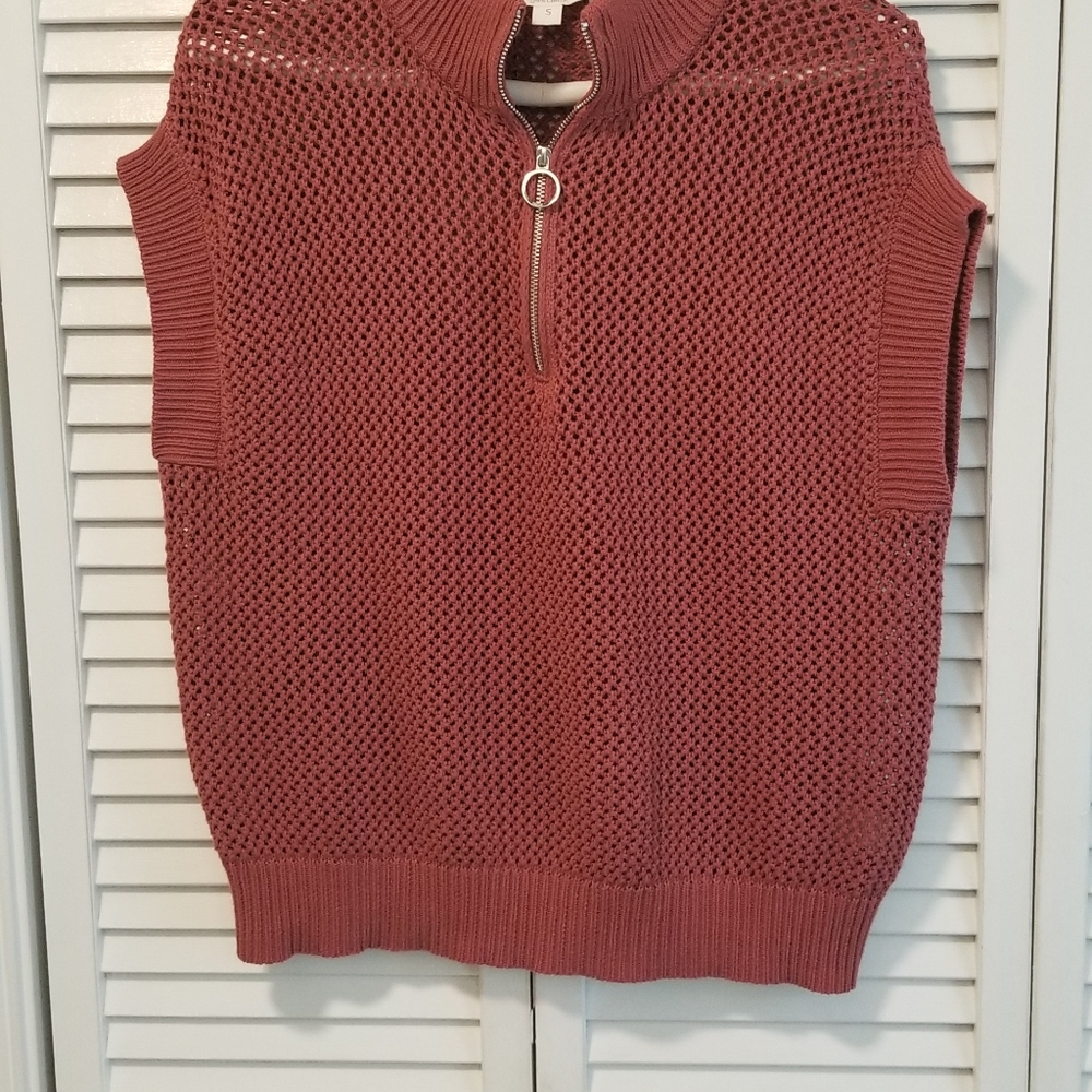 Knit Sweater Vest with Zipper